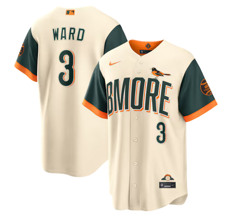 Men Baltimore Orioles #3 ward Cream Nike 2026 City Connect Stadium Jersey